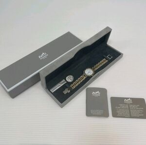 HERMES Clipper Qz 488658 Date White 30mm  UNISEX